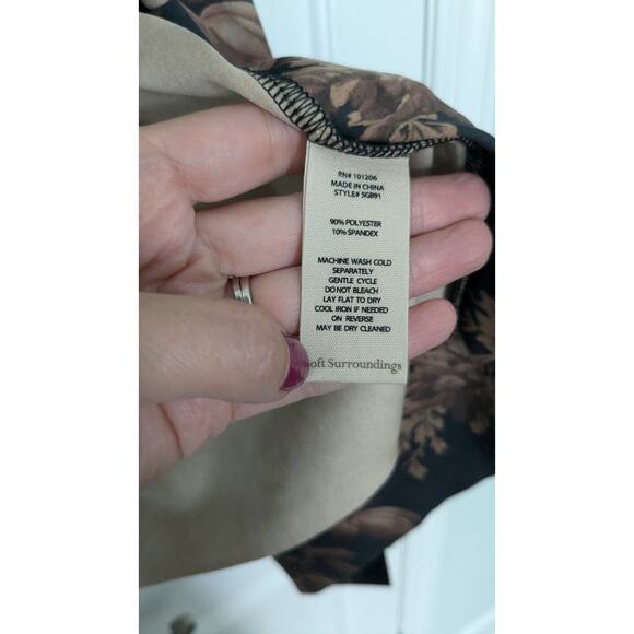 Soft Surroundings Shape Drape Faux Suede Jacket in Floral Multi - Picture 6 of 9